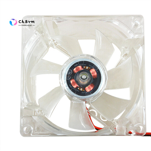 [CM] Stock 8025 Clear 8cm with LED Lights Chassis Cooling Fan for PC Computer Case Cooler