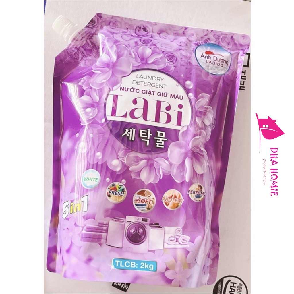 Nước Giặt Túi Labi Ánh Dương 2kg Loại Sạch Vết Bẩn Tốt Hơn 2 Lần, Lưu Hương Thơm Ngát