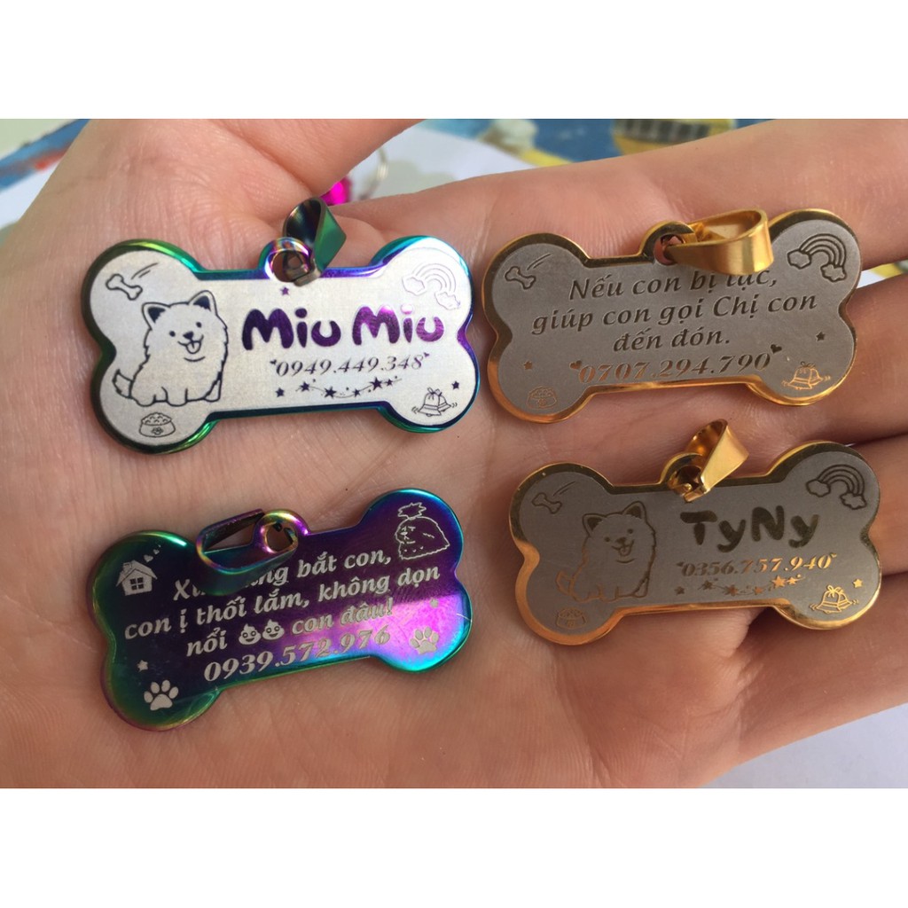 Thẻ khắc tên chó mèo - Pegtag (Thẻ inox)