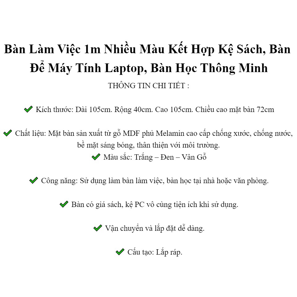 Bàn làm việc thông minh đa năng kèm kệ sách MDF thông minh phối màu  thêm sinh động , giá siêu rẻ |giadinhcungmua