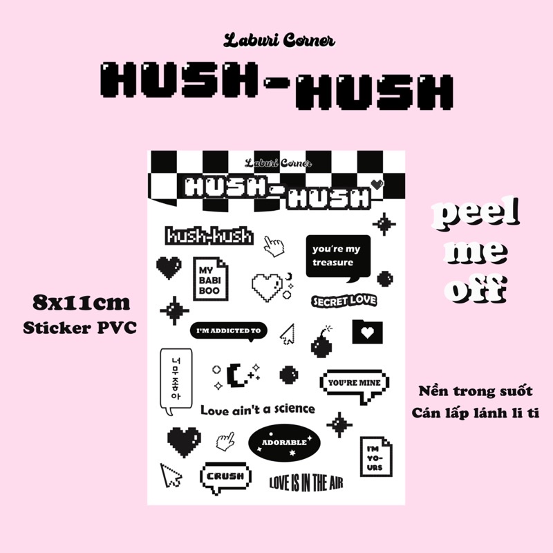 HỘP HUSH-HUSH ĐỰNG TOPLOADER A7/B8Kèm Sticker trang trí xinh xắn