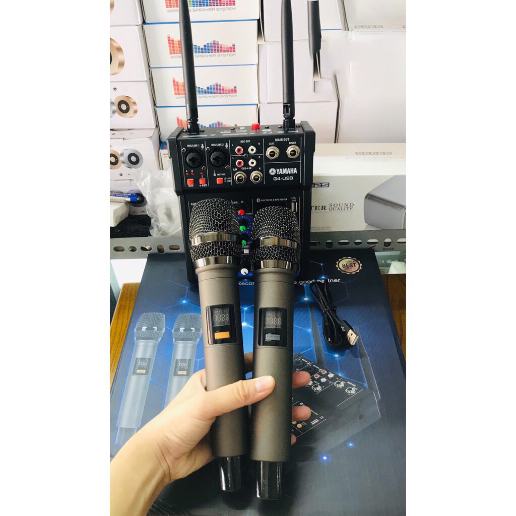 [TẶNG 2 MIC KHÔNG DÂY] Bàn Mixer G4 Bluetooth tạo vang tốt - thu âm, hát karaoke, livestream, youtuber -âm thanh sắc nét