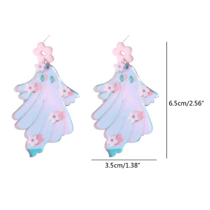 Bông Tai Acrylic Hình Ma Thay Đổi Màu Sắc Thời Trang