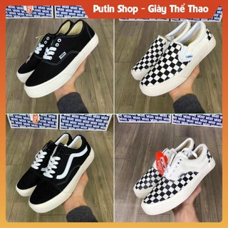 Giày Van Classic đen Vaul Caro buộc dây Old Skool, Giầy Vans Đen Trắng Caro Hót Trend , Putin Shop