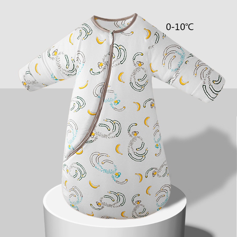 Túi Ngủ Cotton Tay Dài Mềm Mại Giữ Ấm Mùa Thu Đông Có Thể Tháo Rời Cho Bé Sơ Sinh