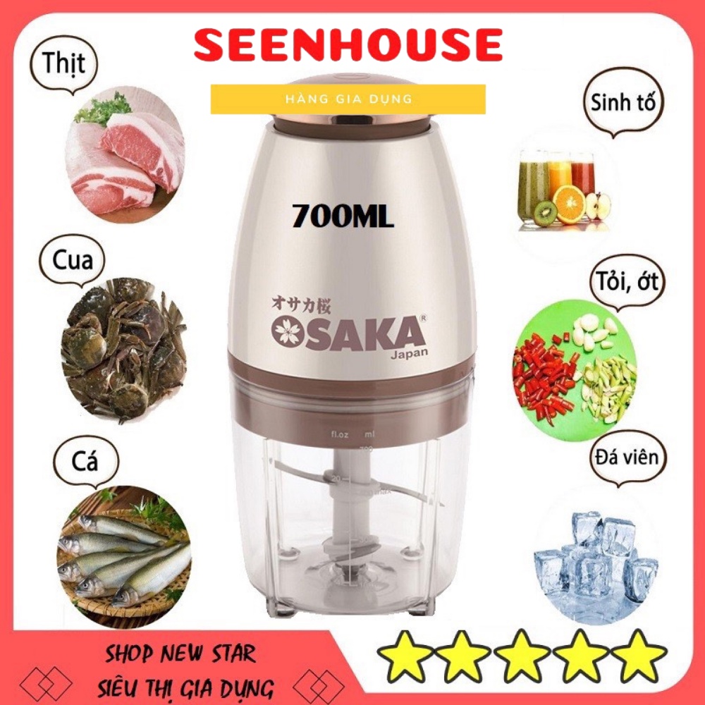 Máy xay sinh tố xay thịt cá xay đá Osaka Dung Tích Lớn 700ml Nắp Đồng