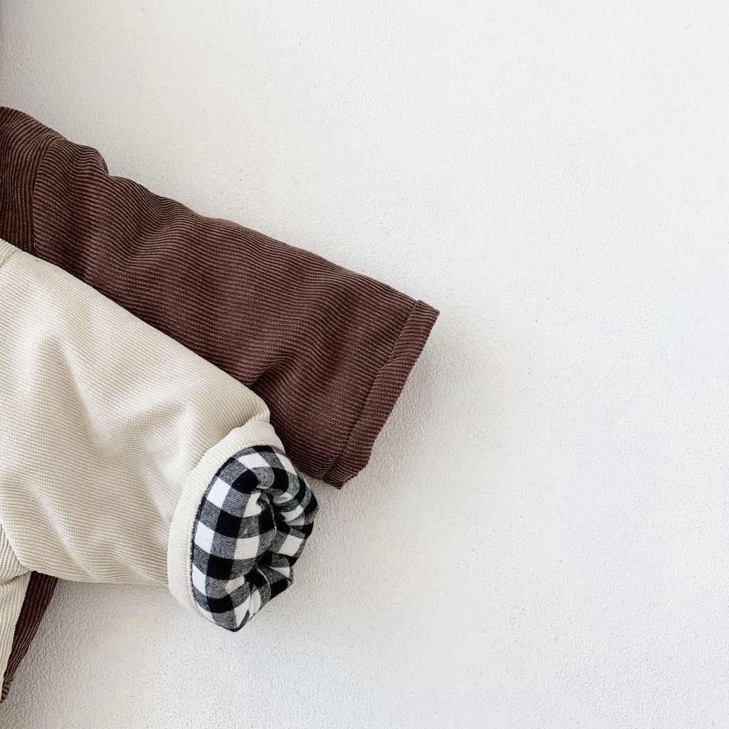 Áo khoác tay dài họa tiết caro mặc được hai mặt dễ thương thời trang mùa đông 2020 dành cho bé trai gái