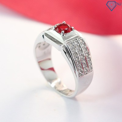 Nhẫn bạc nam mặt đá đỏ NNA0046 Trang Sức TNJ
