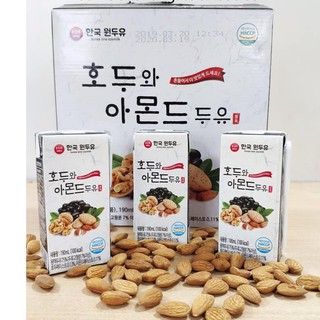 Sữa Óc Chó Hạnh Nhân Đậu Đen Hàn Quốc Lốc 16 Hộp 190ml