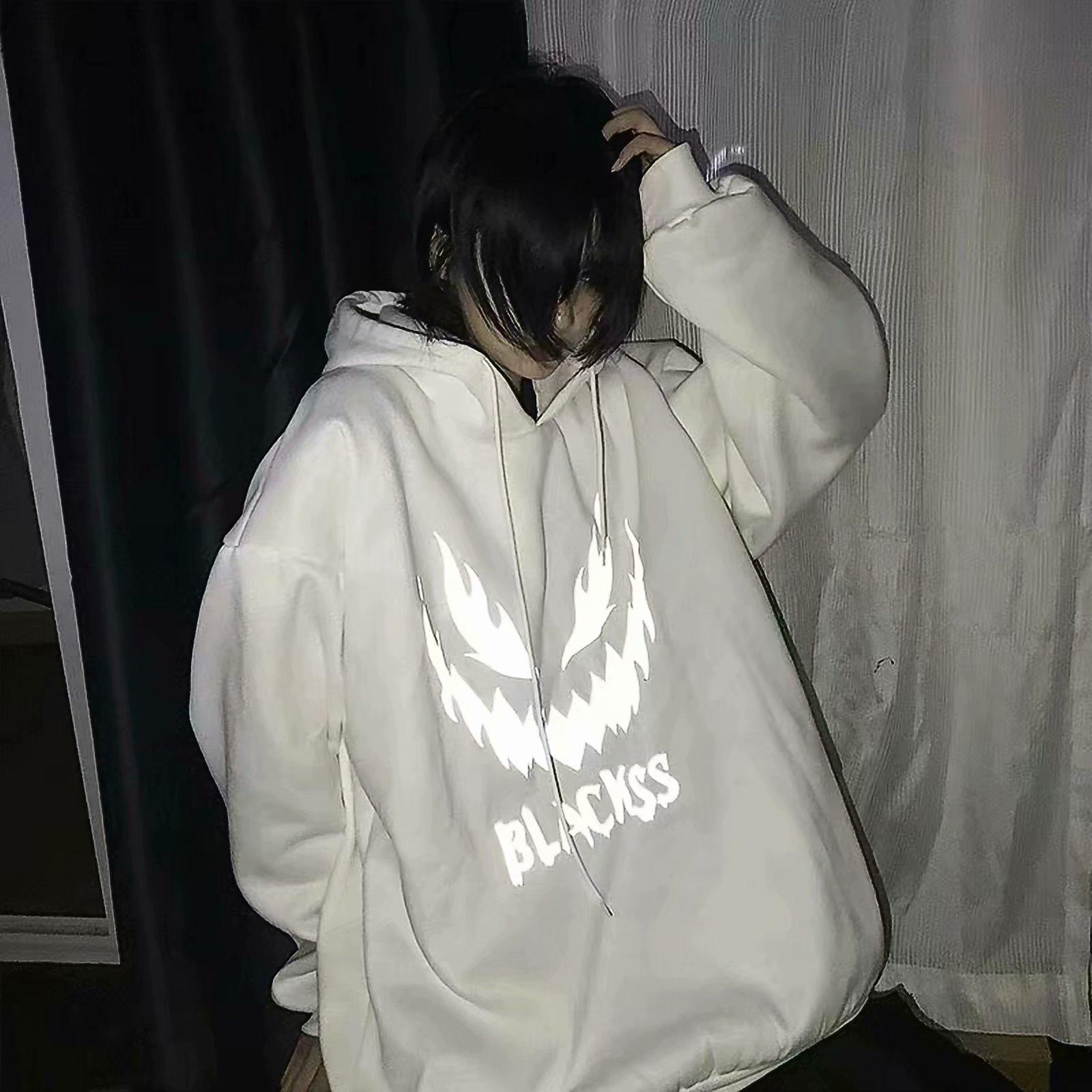 Áo Hoodie Tay Dài In Chữ Phản Quang Cá Tính Cho Nam 2 Màu (M-5Xl) | BigBuy360 - bigbuy360.vn