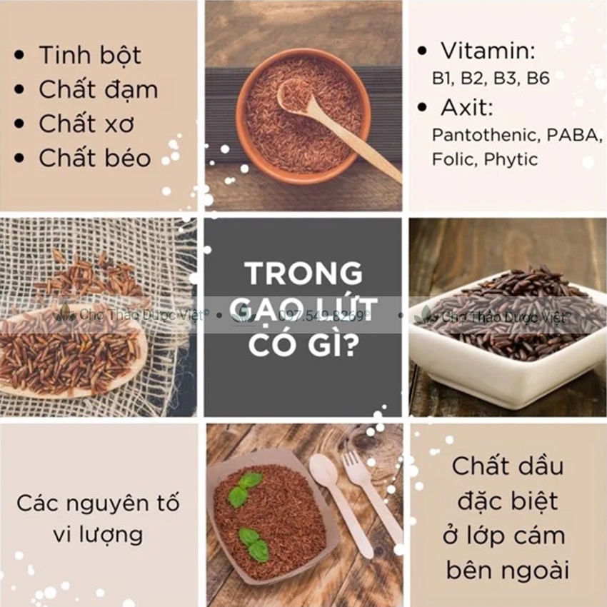 Bột gạo lứt huyết rồng nguyên chất 500g ( Bột ăn kiêng, giữ dáng, eo thon) - Chợ Thảo Dược Việt