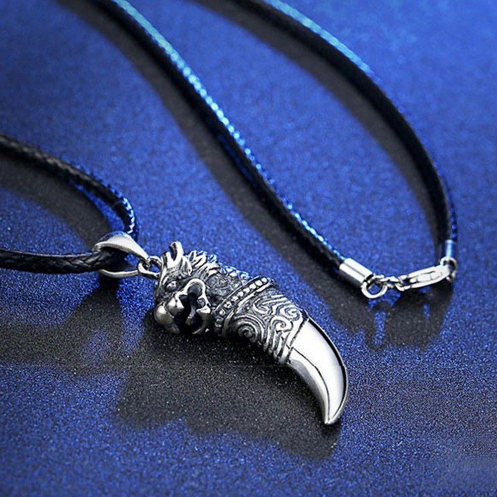 Vòng cổ Mặt Răng VANES1|Nhẫn Titan Hình Răng Sói Cá Tính Cho Nam