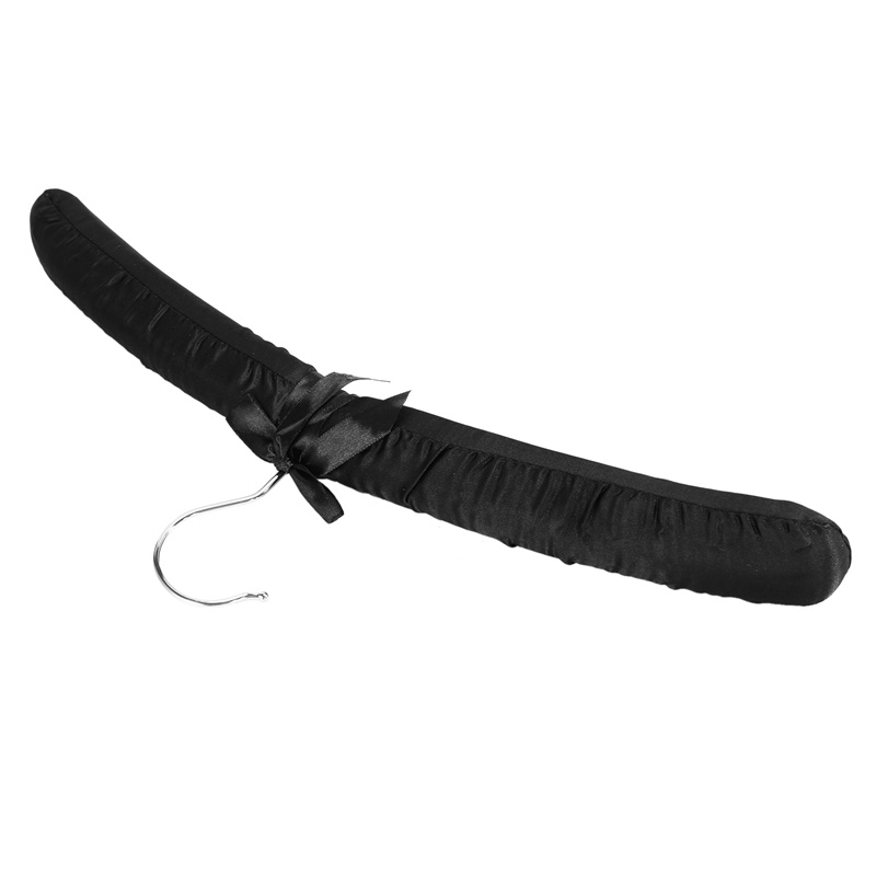 Móc treo có đệm Satin lớn 17 Inch . Móc treo đồ lót cho quần áo váy cưới . Áo khoác , quần áo , áo khoác ( Gói đen,5
