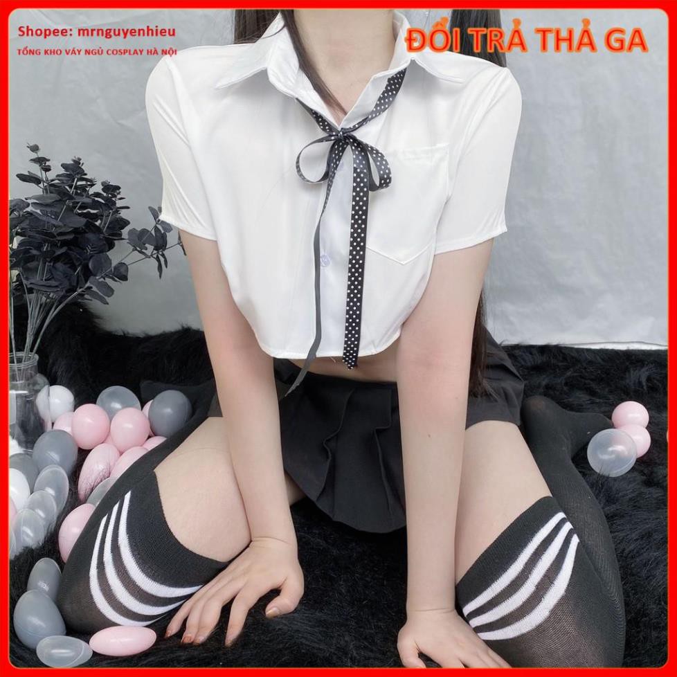 Bộ đồ ngủ cosplay sexy nữ sinh, đồng phục học sinh cho nữ gồm áo croptop và chân váy cosplay, mã Ns001  - QUIN BEE | BigBuy360 - bigbuy360.vn