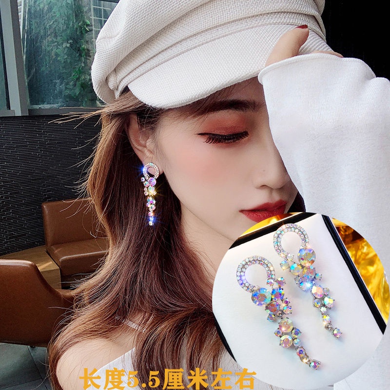 Bông Tai Hình Hoa Đính Đá Cao Cấp Phong Cách Âu Mỹ Mới