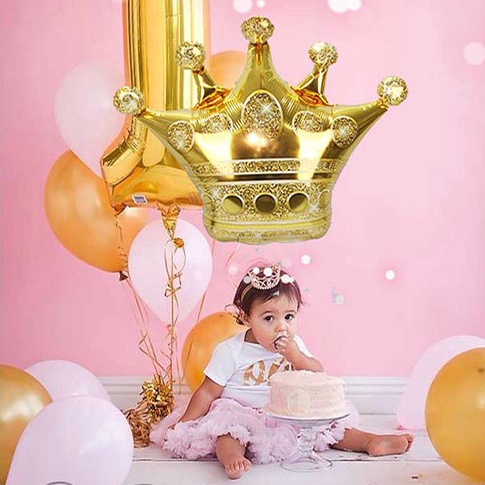 Big crown Princess Crown Foil Golden foil balloon Children's Birthday wedding babyParty Decoration