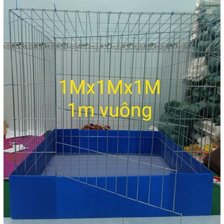 Lồng nuôi gà chọi- Bu gà kích thước1m x 1m x 1m kèm Khay Nhựa Siêu Bền