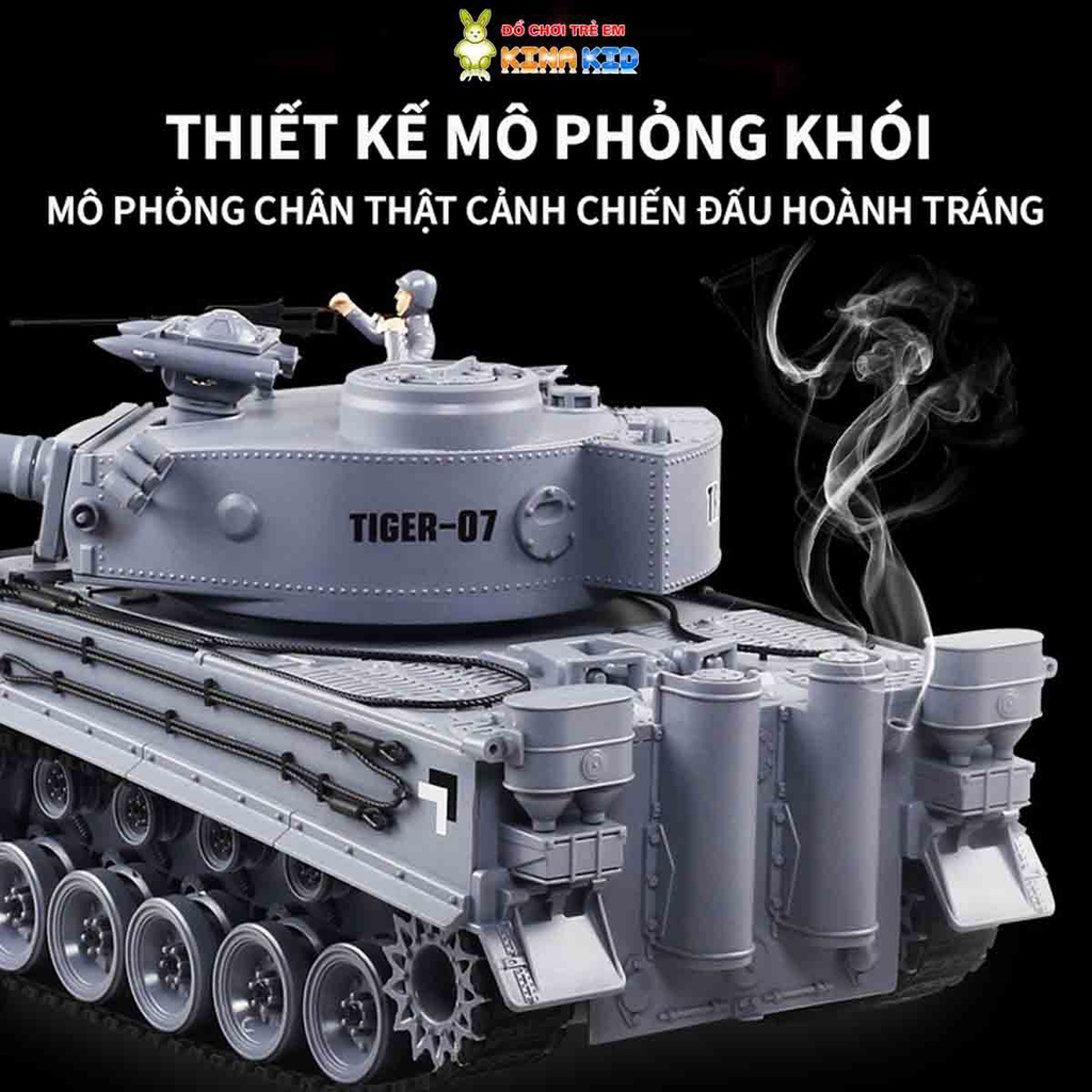 Xe Tăng Điều Khiển Từ Xa Cỡ Lớn Tiger Đức, Leopard 2A6, M1A2 Mỹ, 99G China, Phóng Hạt Nước Và Phun Khói Siêu Ngầu
