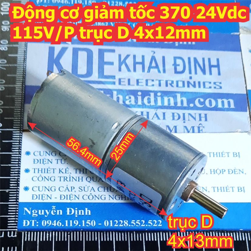 Động cơ giảm tốc 370 24Vdc 115V/P trục D 4x13mm kde7338