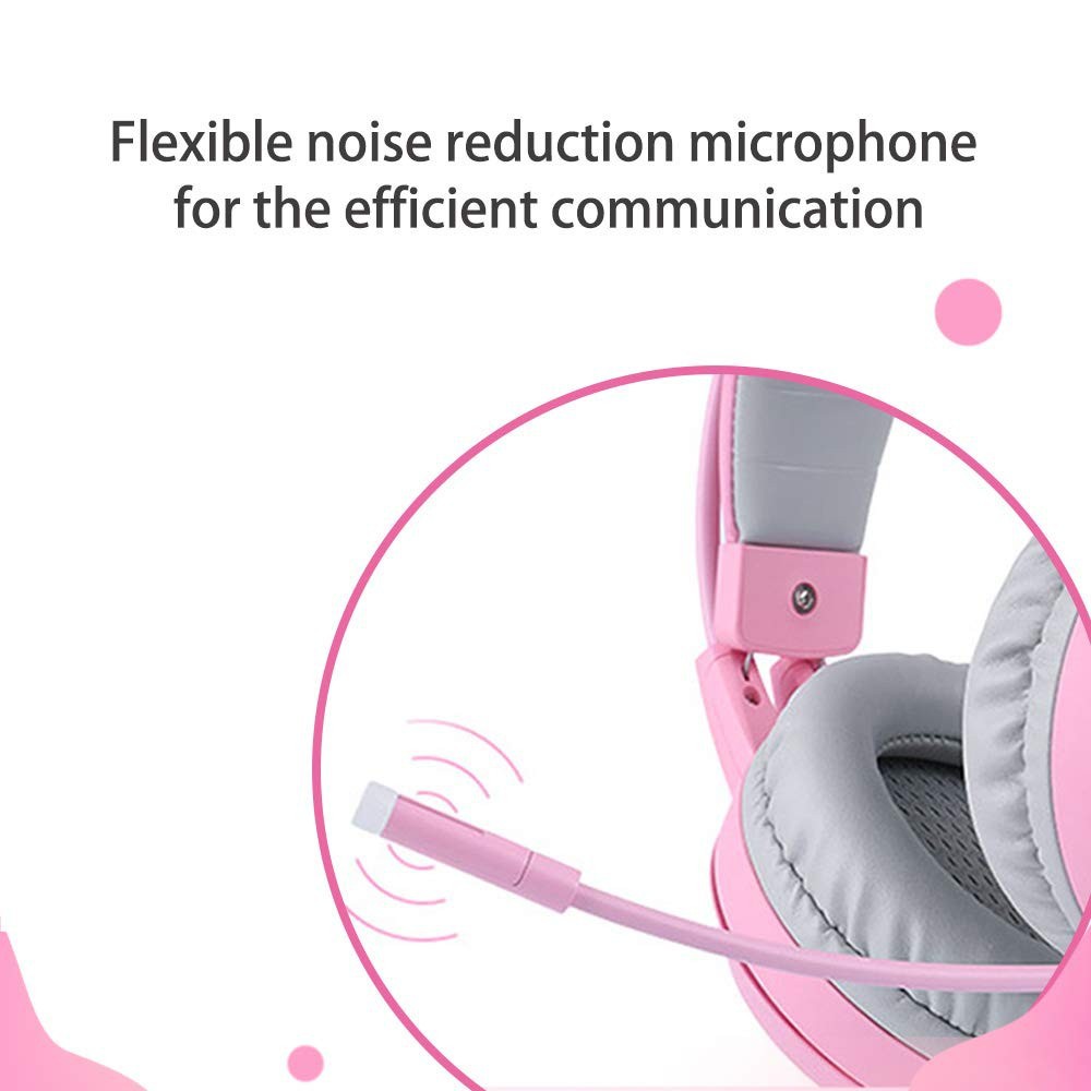 Tai nghe Gaming Somic G951 Pink tai mèo (Hồng) - USB Sound 7.1