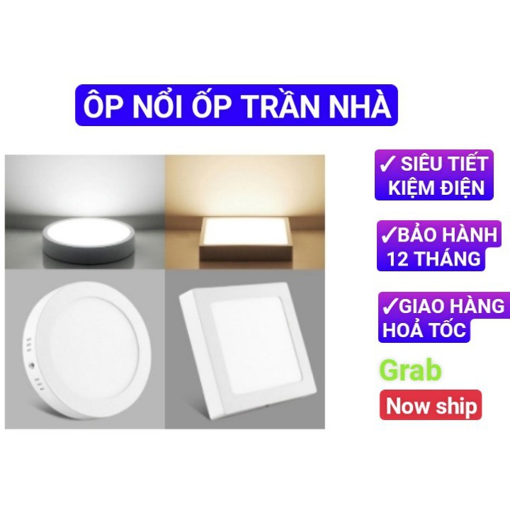 Đèn Ốp Trần Nổi Vuông Tròn 24W, Đèn Trần Trang Trí Phòng Khách, Cầu Thang