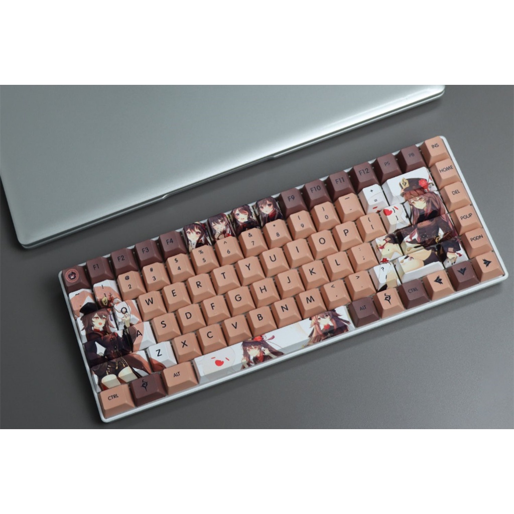 Genshin Impact Hutao Keycap Cherry Profile Nút bàn phím in hình chủ đề game HuTao Keycaps