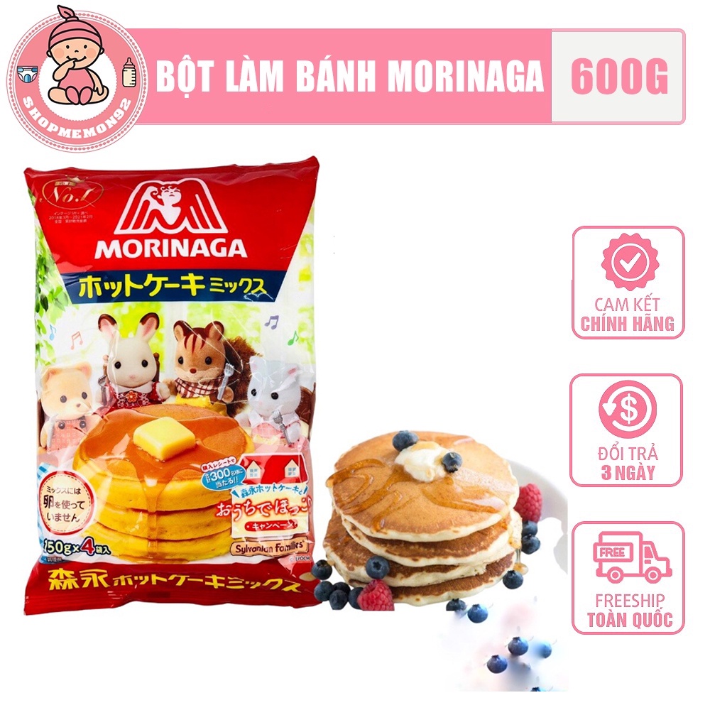 Bột làm bánh-Pancake Morinaga Nhật cho bé tiện lợi chế biến dễ dàng (150gr x 4 túi nhỏ) date 9/2023