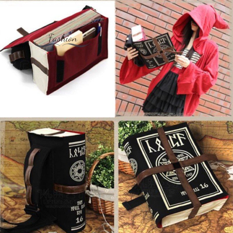 Túi đeo chéo hình quyển sách ma thuật phong cách gothic dùng hóa trang độc đáo
