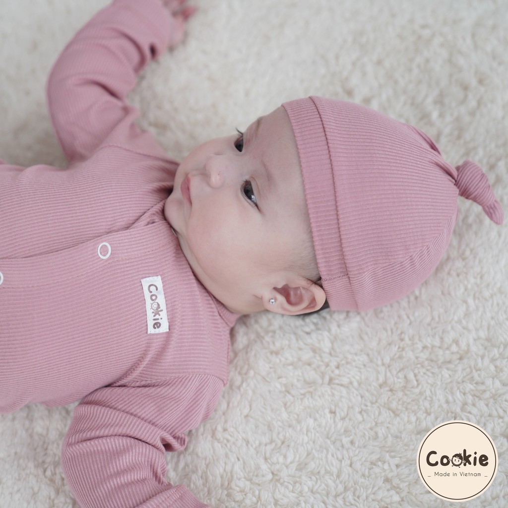 Bộ sơ sinh Cookie cạp cao cài thẳng chất vải cotton lạnh mỏng mát Made in Việt nam ( phom hơi nhỏ vì vải ôm )