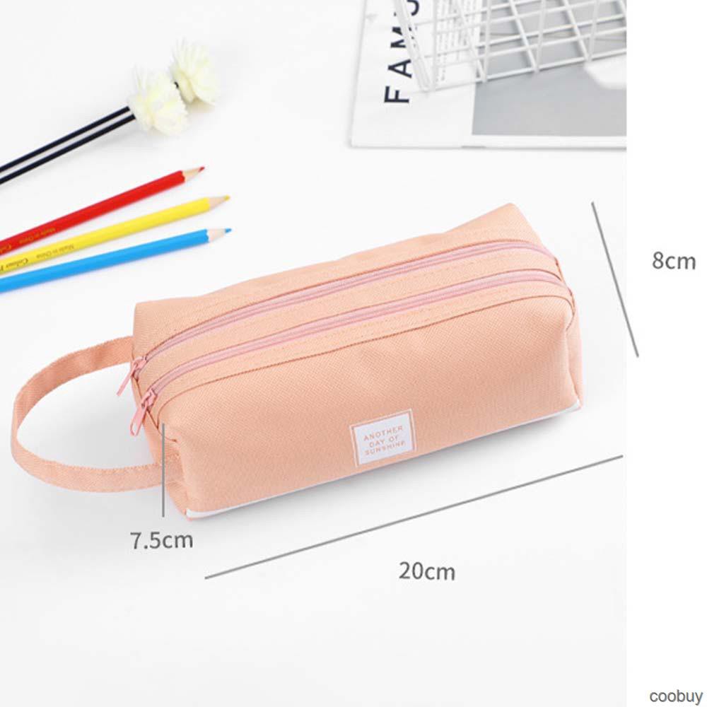 [Mã LIFE0803ALL giảm 10% đơn 0K] Túi đựng bút bằng vải canvas sức chứa lớn nhiều ngăn tiện lợi