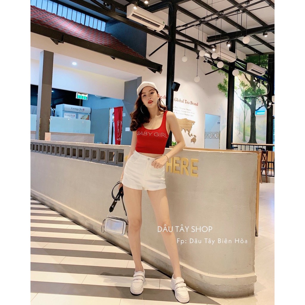 Áo Ba Lỗ Thun Gân Form Croptop In Chữ BABY GIRL Cực Chất TTS0656