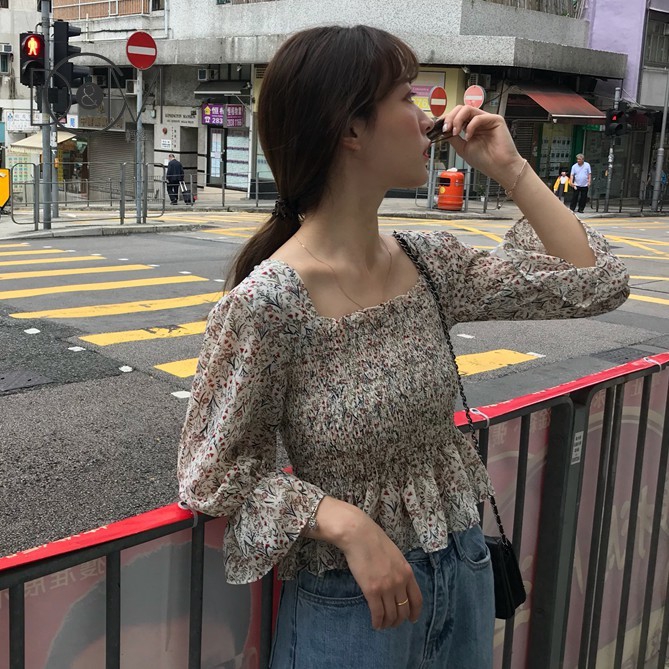 Áo Voan Hoa Phối Ren Hở Lưng Quyến Rũ Cho Nữ | BigBuy360 - bigbuy360.vn