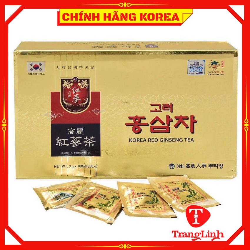 Trà hồng sâm hàn quốc đặc biệt Trà sâm chính hãng hộp 100 gói tranglinhkorea