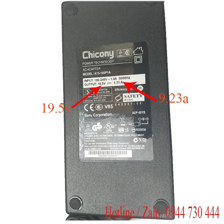 Sạc laptop MSI 19.5v 9.23a 180w chân kim bh 1 năm