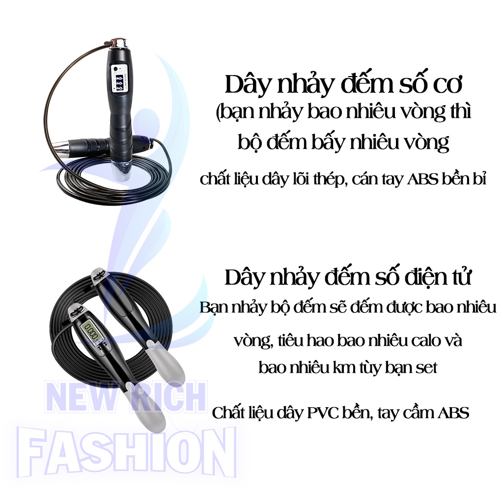 Dây nhảy đếm số lõi thép giảm cân tập thể dục tại nhà đếm số vòng tự động