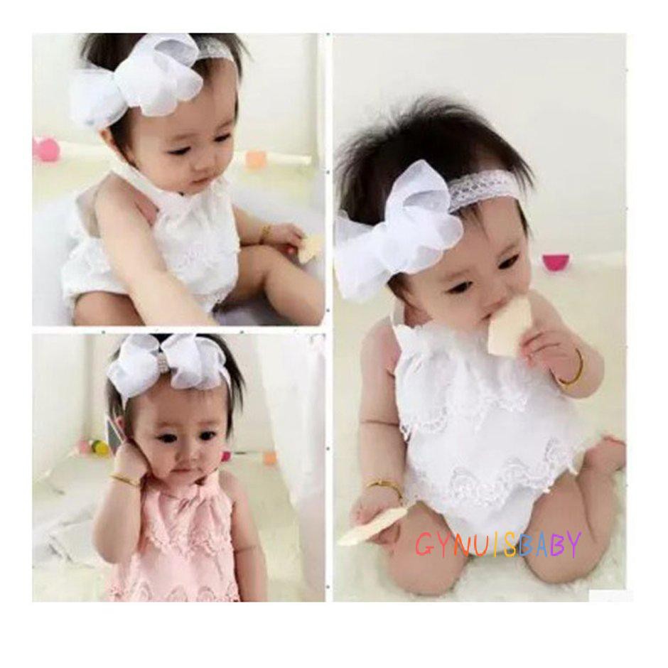 (Hàng Mới Về) Băng Đô Nơ Vải Cotton Co Giãn Phong Cách Hàn Quốc Cho Bé Gái