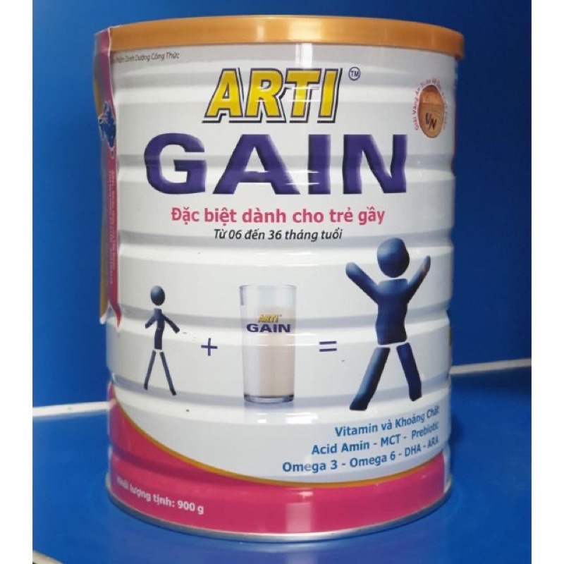 Sữa bột Arti Gain lon 900g - màu hồng