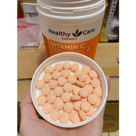 Viên uống Healthy Care Vitamin C 500mg, Úc (500v) tăng cường đề kháng, đẹp da