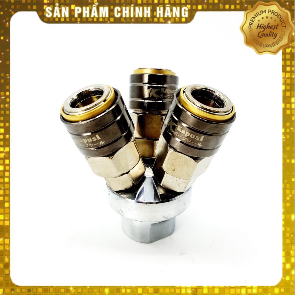 ĐẦU NỐI HƠI NHANH TỰ ĐỘNG 3 CHIA TRÒN CAO CẤP KAPUSI CAO CẤP