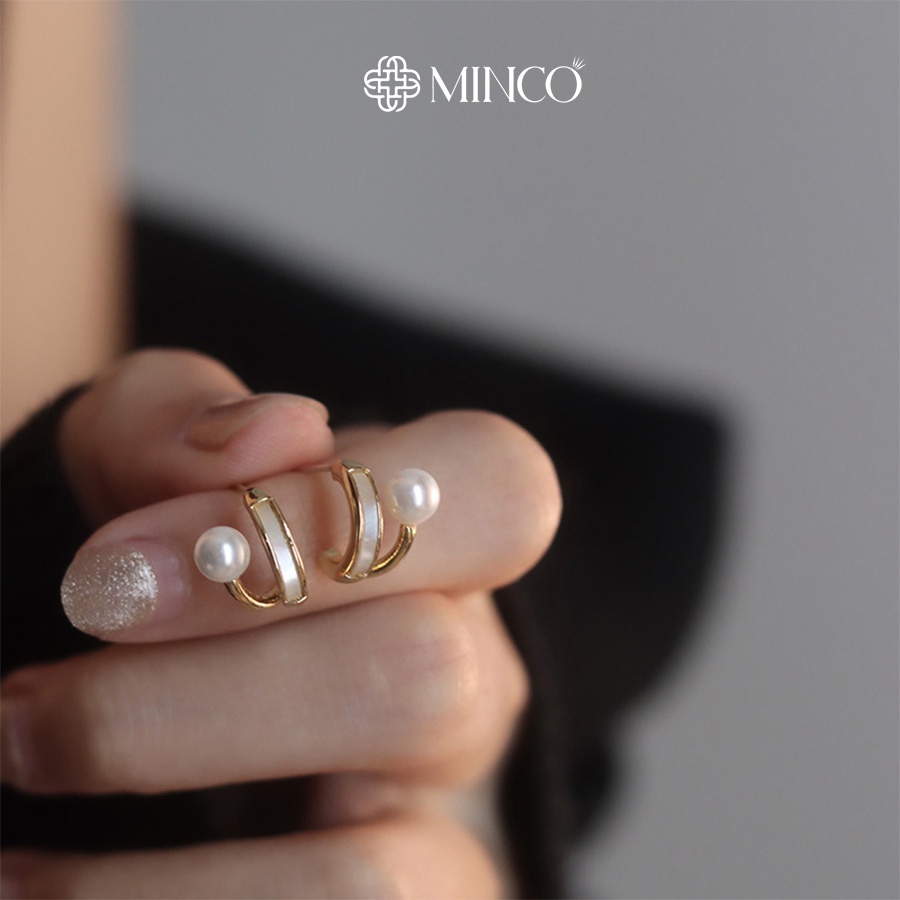 Bông tai Minco Accessories hoa tai hạt châu phụ kiện đẹp phong cách Hàn Quốc BT09