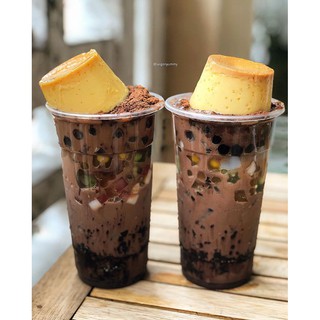 Milo dầm trân châu đường đen Pudding - 5 -7 ly