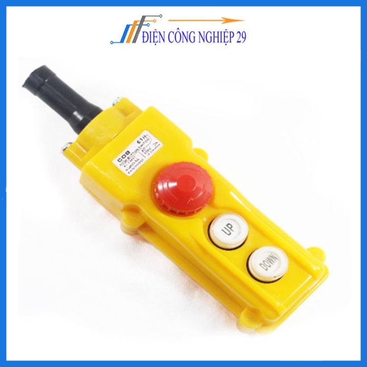 Tay Điều Khiển Máy Tời COB 61H (Đảo Chiều Động Cơ) 2 Nút - Có Nút Dừng Khẩn Cấp