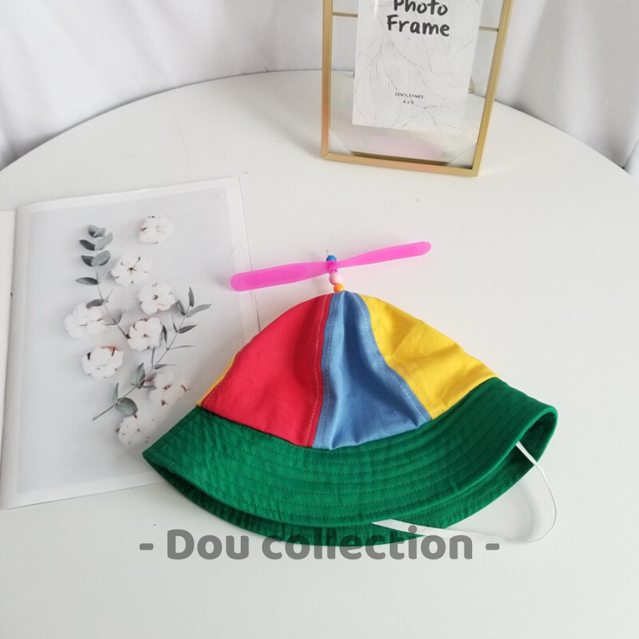 Mũ chong chóng unisex cho bé che nắng vải mềm mại phối nhiều màu dễ thương - Chất liệu Cotton - Mã NV024