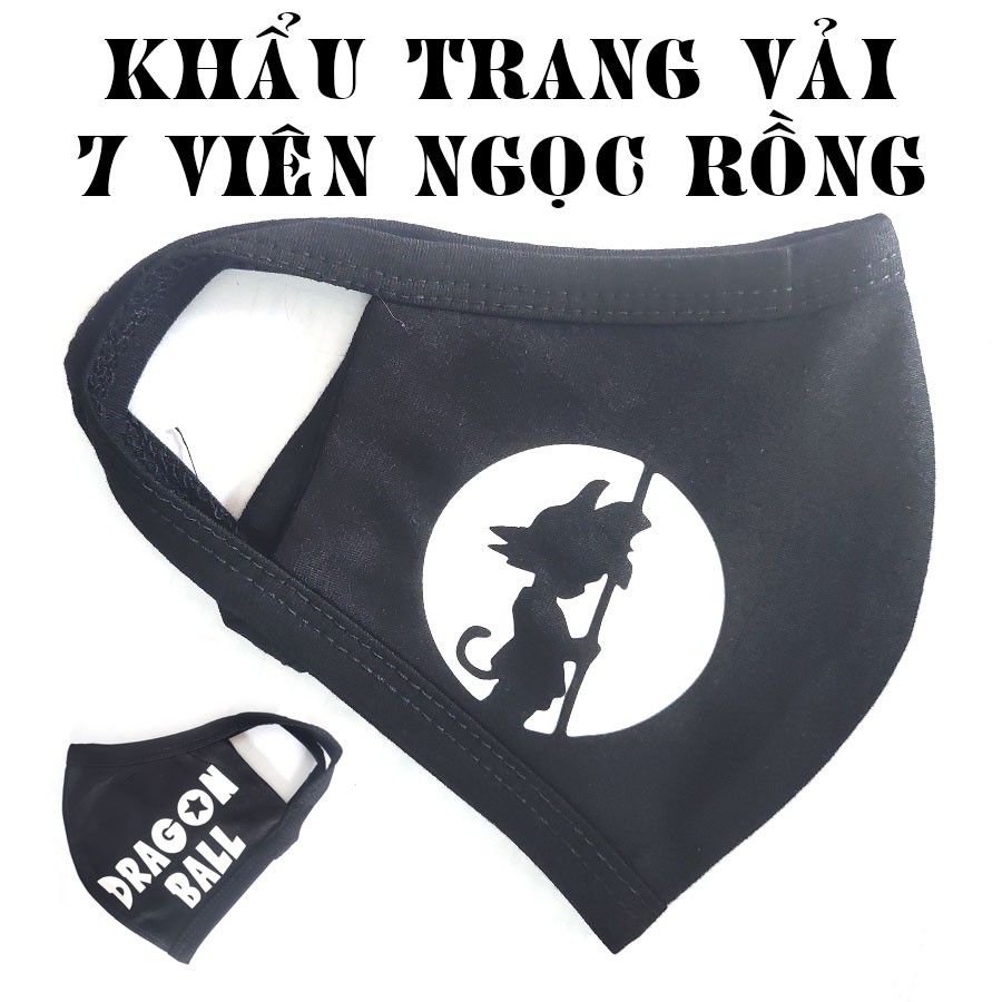 Khẩu Trang Vải Đen Bảy Viên Ngọc Rồng Cloth Masks Face Black Dragon Ball Có Clip Mang Thử | BigBuy360 - bigbuy360.vn