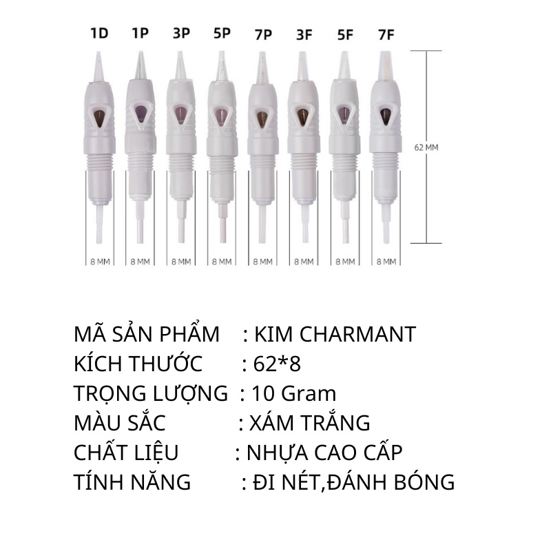 Kim lò xo chế máy kĩ thuật số Charmant dùng phun môi,mày,mí vỏ xanh sắc bén