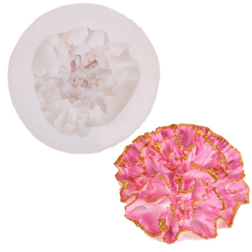 3D Carnation Fondant Handmade Soap Silicone Mold for Cake Decorating Tool Diy Baking Supplies