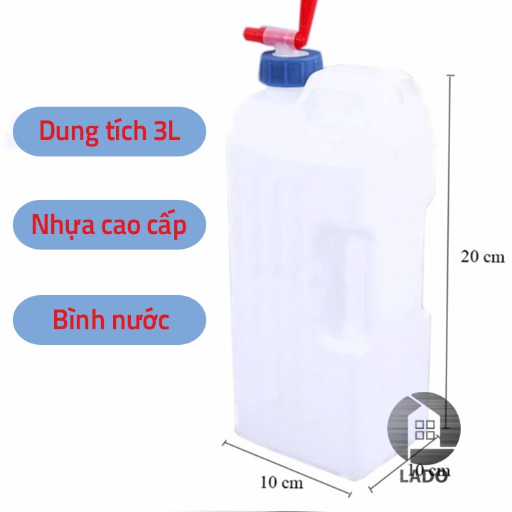 Bình đựng nước tủ lạnh 3L có van vặn - nhưa Tashuan cao cấp