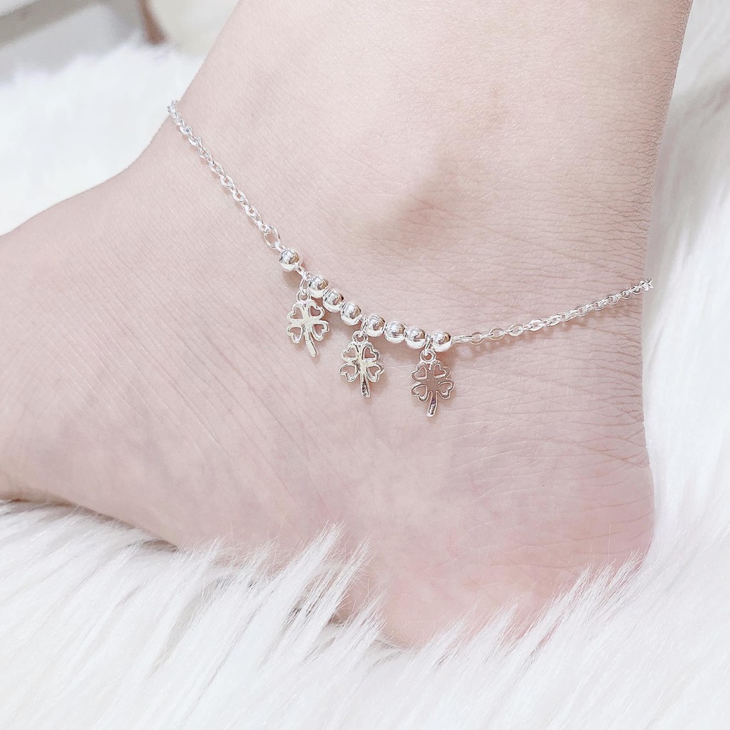 Lắc Chân Bi Chuẩn Bạc Ta 100% Cao Cấp Không Phai Màu