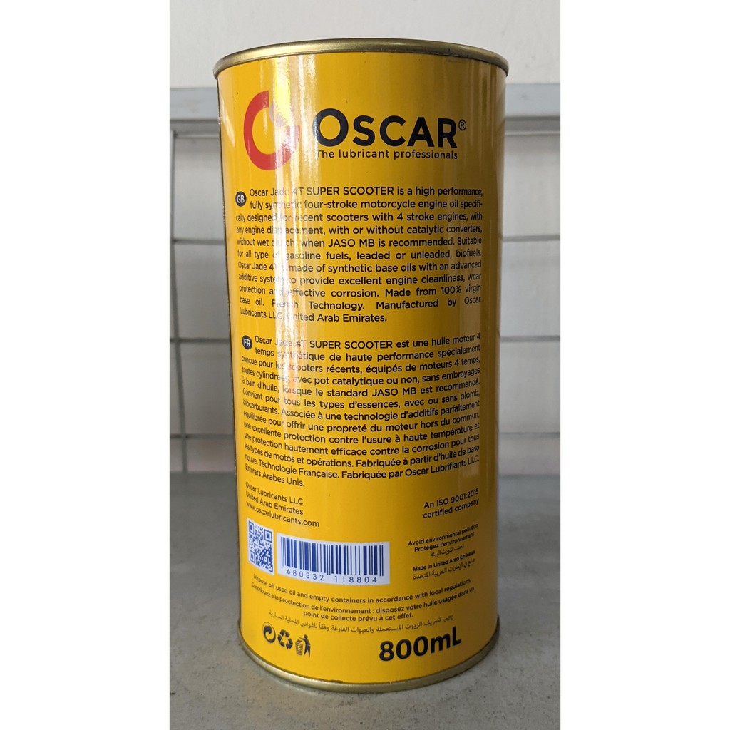 [SHOPEE TRỢ GIÁ ] Nhớt full tổng hợp 10W40 tay ga Oscar Jade 4T Super Scooter - Nhớt xe tay ga
