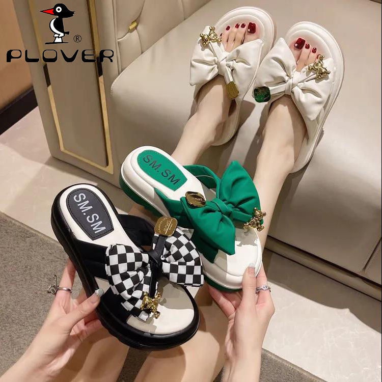 Dép Quai Ngang Đính Nơ Thiết Kế Mới Thời Trang